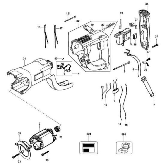 Main Assembly for DeWalt D25201K