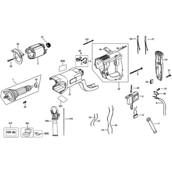 Main Assembly for DeWalt D25213K