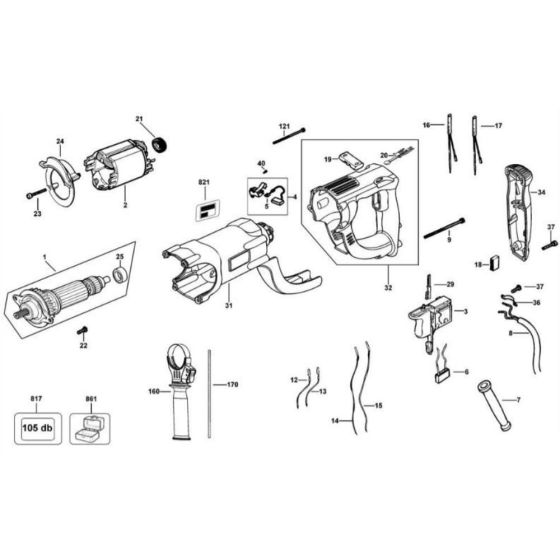 Main Assembly for DeWalt D25213K