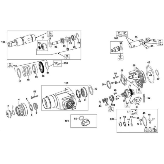 Intershaft Assembly for DeWalt D25262 Rotary Hammer