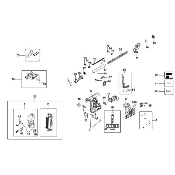 DeWalt D25304DH Main Assembly