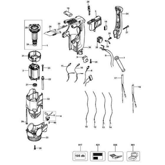 Main Assembly for DeWalt D25313K
