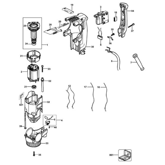 Main Assembly for DeWalt D25330K
