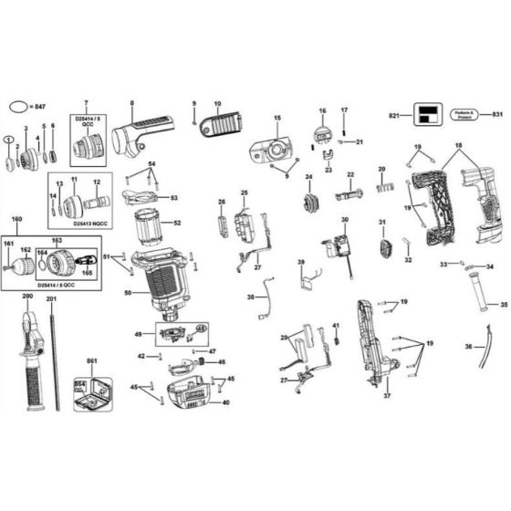 Main Assembly for DeWalt D25415K