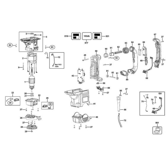Main Assembly for DeWalt D25601K