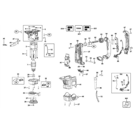 Main Assembly for DeWalt D25602K