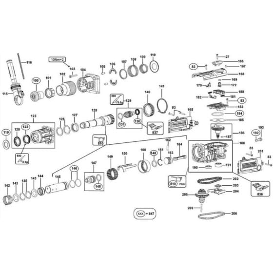 Crankshaft Assembly for DeWalt D25603K Rotary Hammer