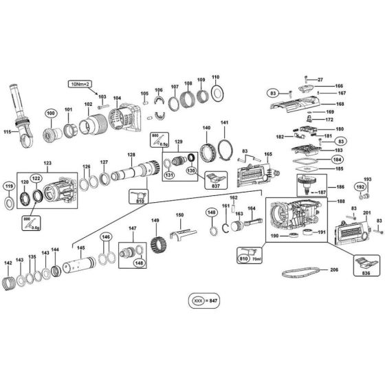 Piston Assembly for DeWalt D25820K Chipping Hammer