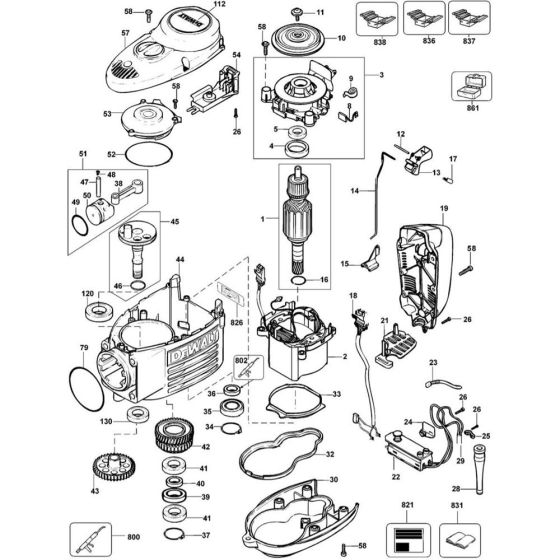 Main Assembly for DeWalt D25900K