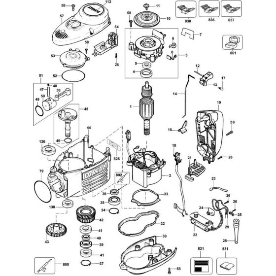 Main Assembly for DeWalt D25900K