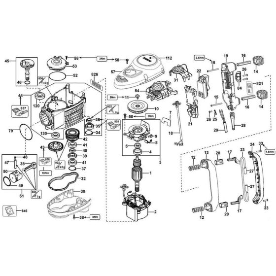 Main Assembly for DeWalt D25901K