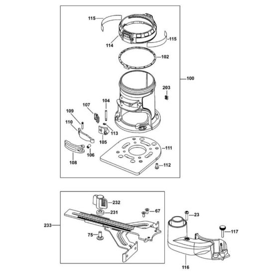 Main Assembly for DeWalt Router