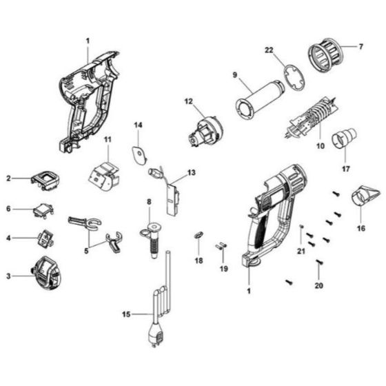 DeWalt D26414 Heat Gun Assembly