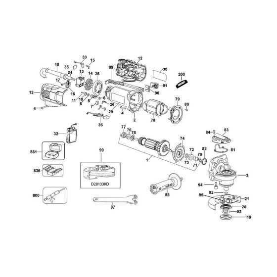 DeWalt D28133 Main Assembly