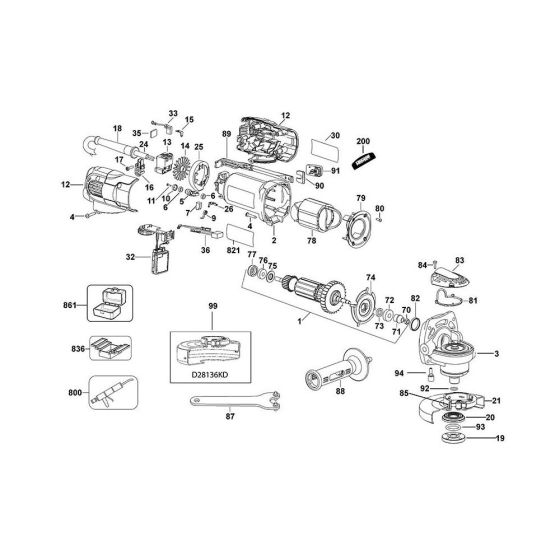Main Assembly for DeWalt D28136