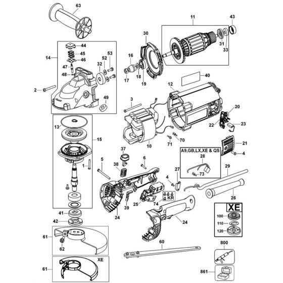 DeWalt D28490 Main Assembly