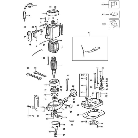 Main Assembly for DeWalt Router