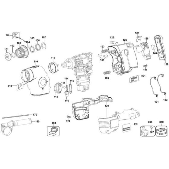 Main Assembly for DeWalt DC212K