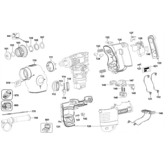 DeWalt DC222K Main Assembly