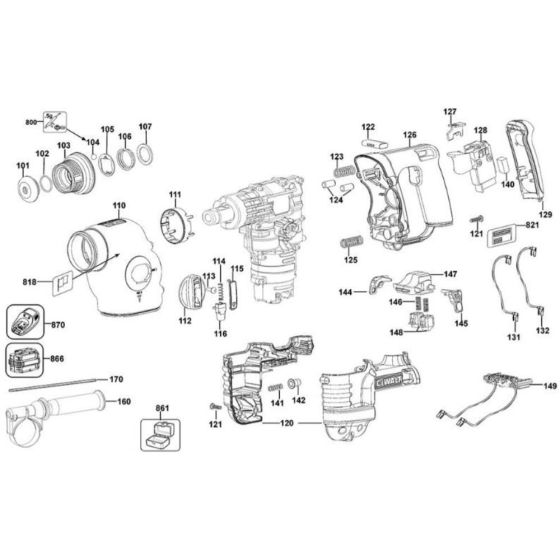 Main Assembly for DeWalt DC222K