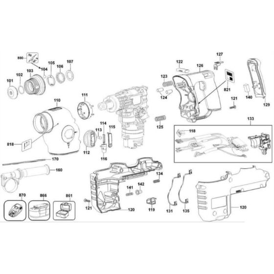 Main Assembly for DeWalt DC232K