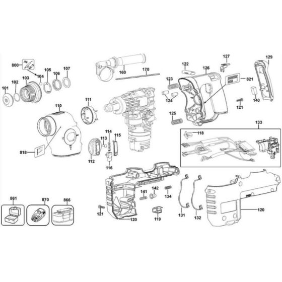 Main Assembly for DeWalt DC233K