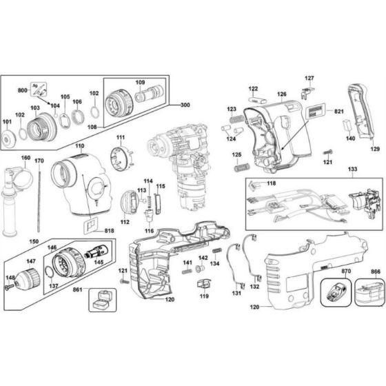 Main Assembly for DeWalt DC234K