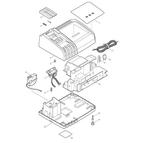 Makita DC36RA Charger Assembly