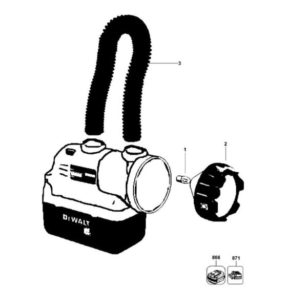 DeWalt DC509N Flashlight Assembly