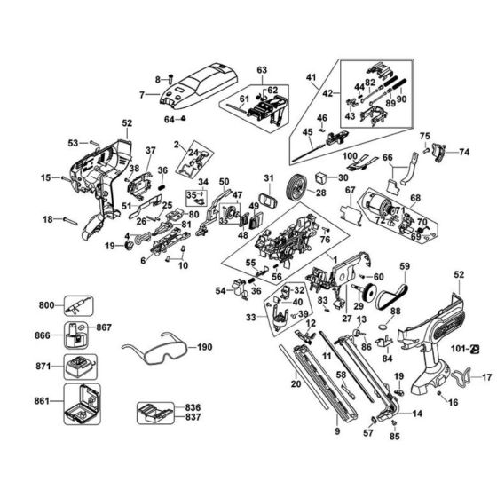 Main Assembly for DeWalt DC628