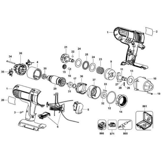 DeWalt DC800 Type 1 Assembly
