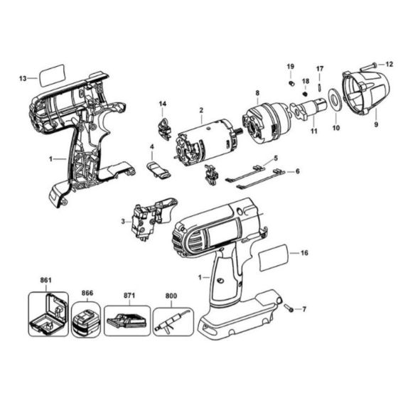 DeWalt DC810 Type 1 Assembly