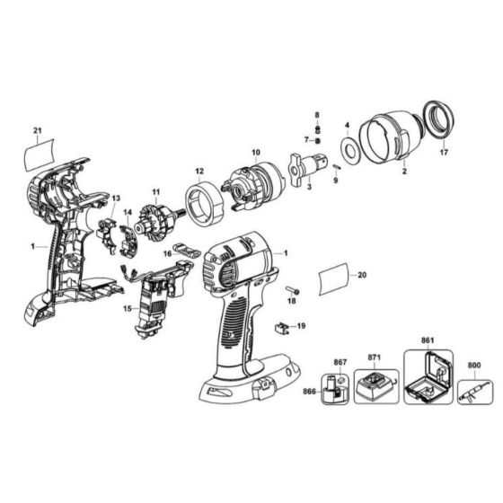 DeWalt DC822 Type 2 Assembly