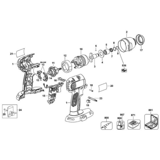 DeWalt DC825 Type 1 Assembly