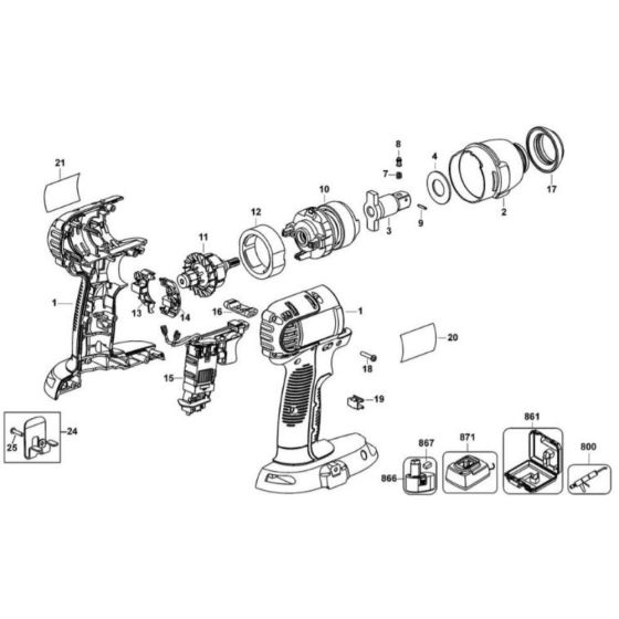 DeWalt DC830 Type 2 Assembly
