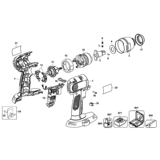 DeWalt DC832 Type 1 Assembly