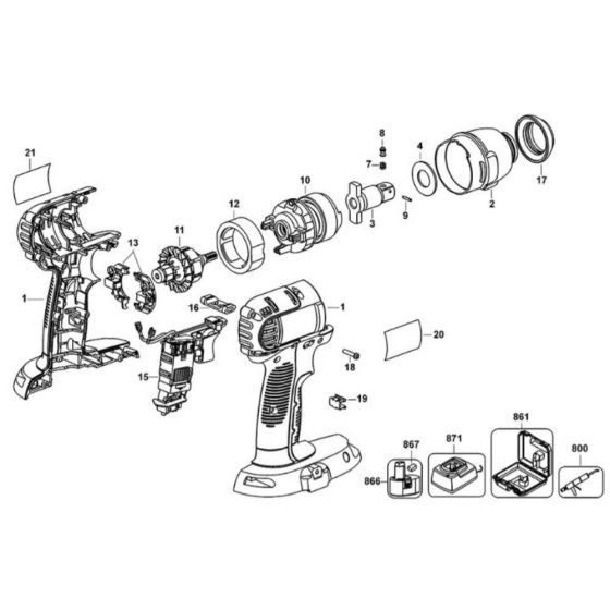 DeWalt DC832 Type 2 Assembly