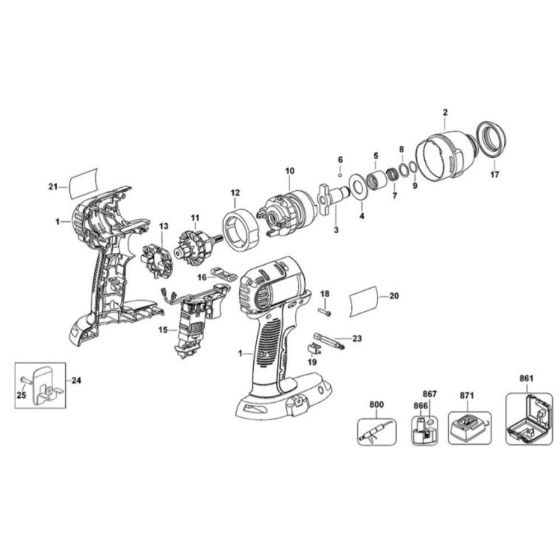 DeWalt DC837 Type 10 Assembly