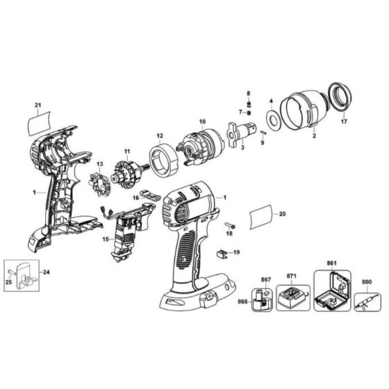 DeWalt DC840 Type 10 Assembly