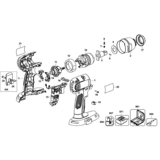 DeWalt DC840 Type 2 Assembly