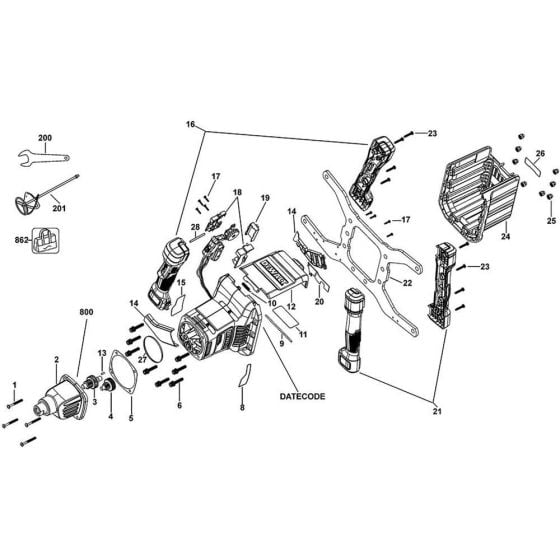 Main Assembly for DeWalt DCD240 Mixer