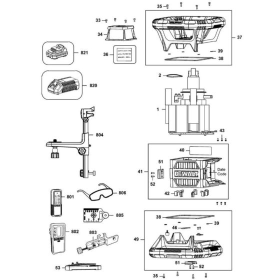 Main Assembly for DeWalt DCE079D1G