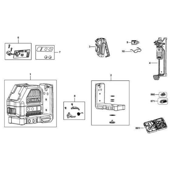 Main Assembly for DeWalt DCE088R