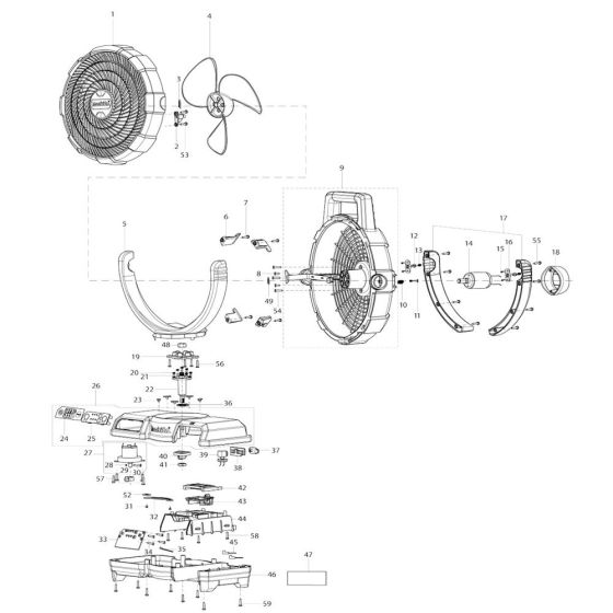 Makita DCF203 Fan Assembly