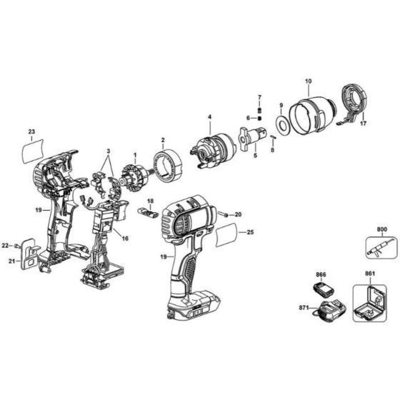 DeWalt DCF880 Main Assembly
