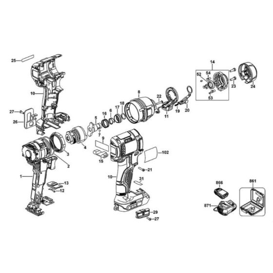 DeWalt DCF895 Type 11 Assembly