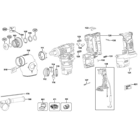 Main Assembly for DeWalt DCH213