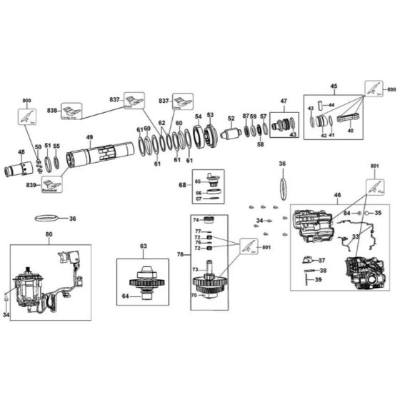 Crankshaft Assembly for DeWalt DCH323 Rotary Hammer