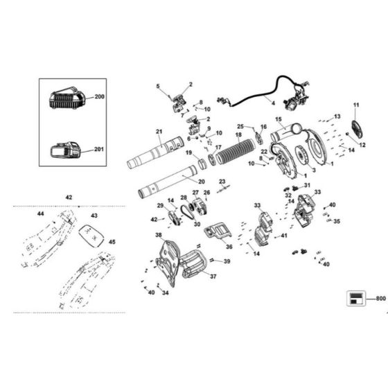 Main Assembly for DeWalt DCM587 Blowers