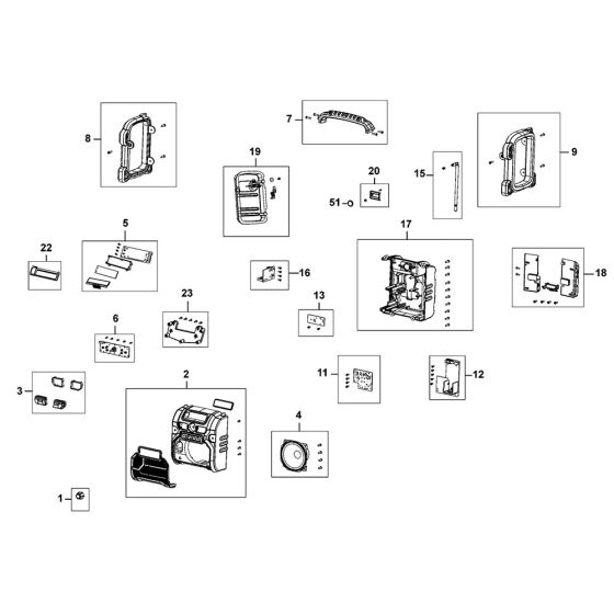 Main Assembly for DeWalt DCR021